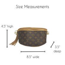 Load image into Gallery viewer, Britt Belt Bag In Bronze Leather | Upcycled LV Full Front