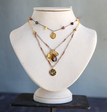 Load image into Gallery viewer, Organza Double Strand Necklace in Brown Saphire
